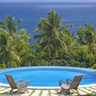 Summer pool resort wallpaper