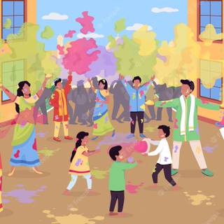 2D cartoon wallpaper