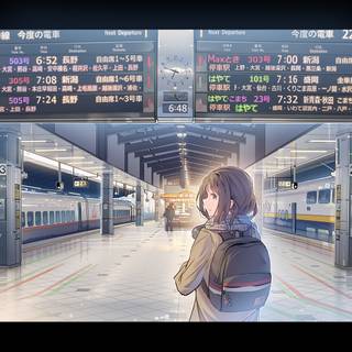 Anime train station wallpaper