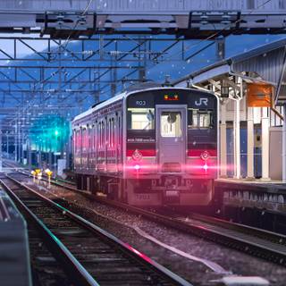 Anime train station wallpaper