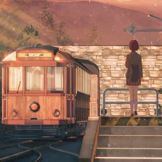 Anime train station wallpaper