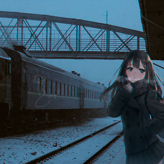 Anime train station wallpaper