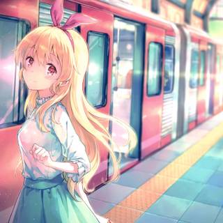 Anime train station wallpaper