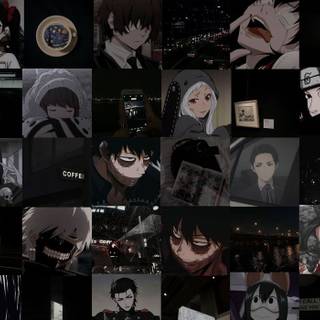 Anime black aesthetic computer wallpaper