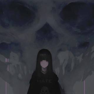 Anime black aesthetic computer wallpaper