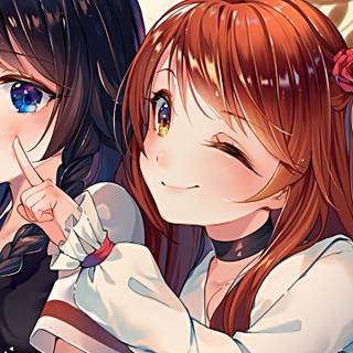 Manga girls 3440x1440 wallpaper