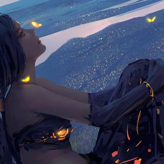 3440x1440 anime girl wallpaper