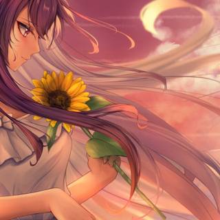 Anime cute girl 3440x1440 wallpaper