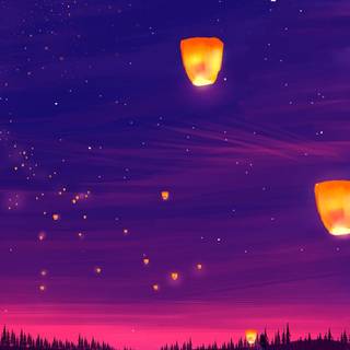 Anime lantern aesthetic wallpaper