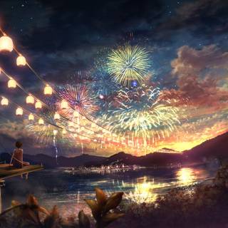 Anime lantern aesthetic wallpaper