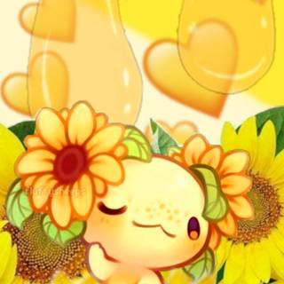 Yellow axolotl wallpaper