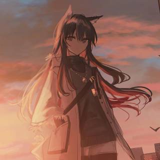 Anime cute girl 3440x1440 wallpaper