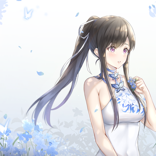 Anime cute girl 3440x1440 wallpaper