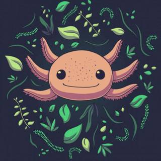 Yellow axolotl wallpaper