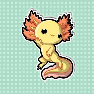 Yellow axolotl wallpaper