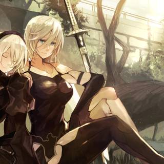 Manga girls 3440x1440 wallpaper