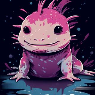 Axolotl blue wallpaper