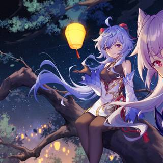 Manga girls 3440x1440 wallpaper