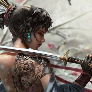 Samurai PC 4k wallpaper