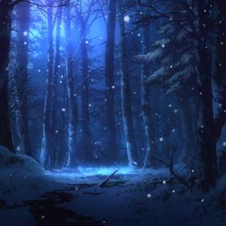 Fantasy winter forest wallpaper