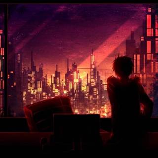 Lofi anime desktop wallpaper