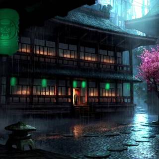 Japanese rain wallpaper