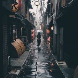 Japanese rain wallpaper