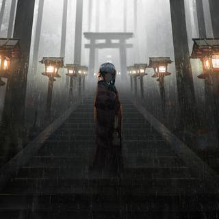 Japanese rain wallpaper