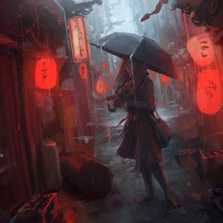 Japanese rain wallpaper