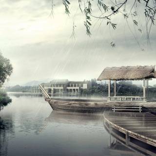 Japanese rain wallpaper