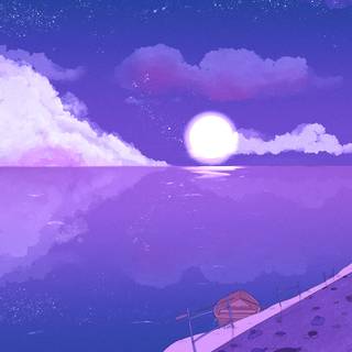 Lofi beach wallpaper