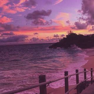 Lofi beach wallpaper