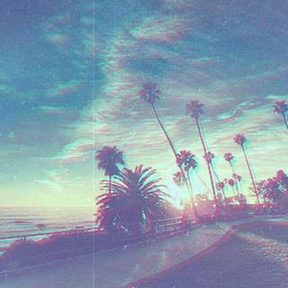 Lofi beach wallpaper