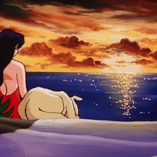 Lofi beach wallpaper