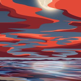 Lofi beach wallpaper