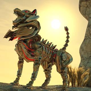 Robot wolf wallpaper