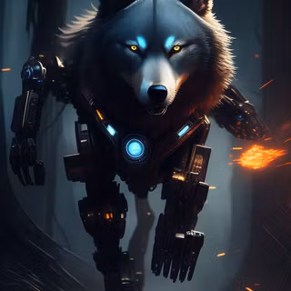 Robot wolf wallpaper