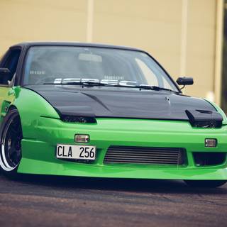 Green car drift wallpaper