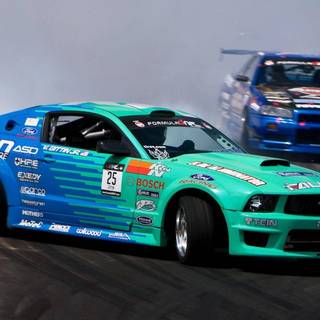 Green car drift wallpaper