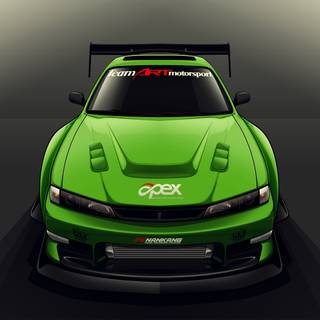 Green car drift wallpaper