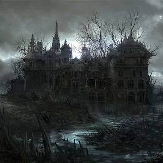 Halloween spooky house wallpaper