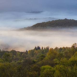5120x1440 autumn morning wallpaper