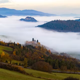 5120x1440 autumn morning wallpaper