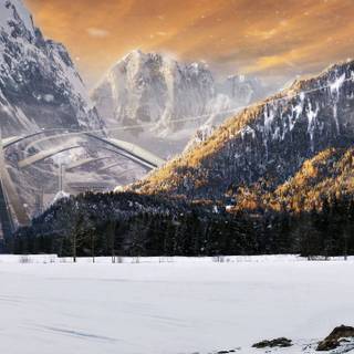 5120x1440 autumn morning wallpaper