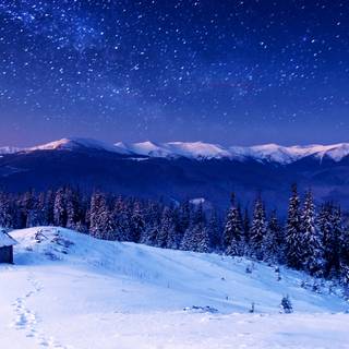 Night mountains 4k wallpaper