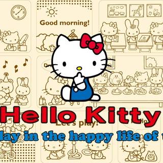 Y2k Hello Kitty computer wallpaper