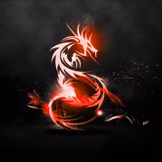 Black and red dragon yin yang wallpaper