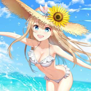 Anime girl swimsuit wallpaper