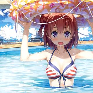 Anime girl swimsuit wallpaper