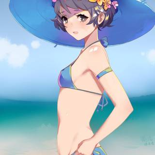 Anime girl swimsuit wallpaper